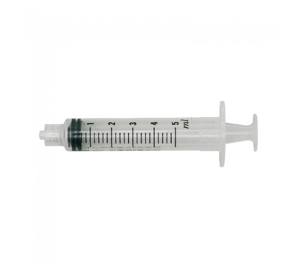 BD Plastipak sprøjte, 5 ml, luer lock, centreret, 3 komponent
