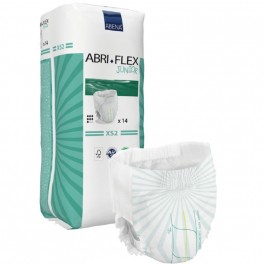 Bukseble, ABENA Abri-Flex Junior, Junior XS2, hvid, turkis farvekode, Premium, 14 stk.
