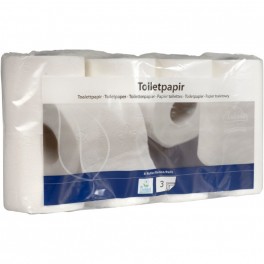 Toiletpapir, 3-lags, hvidt, 100% nyfiber, 64 ruller