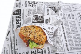 Sandwichpapir Old News, 37 x 50 cm. PE-belagt, 1000 stk.