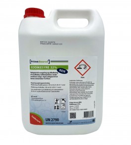 Eddikesyre 32%, Prime Source REN til afkalkning, 5 liter