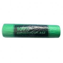 Spandeposer, fremstillet af 100% genbrugsplast,15 l, grøn, MDPE, 37 x 50 cm, 25 ruller