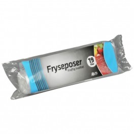 Frysepose med skrivefelt, 19 l, klar, 35 x 60 cm, 35 ruller