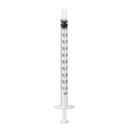 Omnifix Solo sprøjte, 1 ml, luer, centreret, 3-komponent