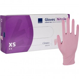 Undersøgelseshandsker ABENA Classic Sensitive Pink Nitril 100 stk. | XS