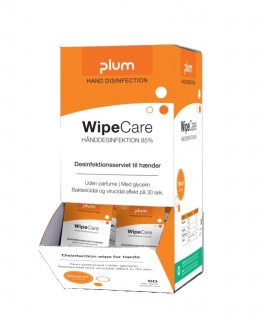 Hånddesinfektion Serviet Plum WipeCare 85% ethanol uden Parfume Enkeltpakket 80 stk.