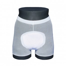 Fikseringstrusse, ABENA Abri-Fix Pants, hvid, med ben, str. Small, 10 par.