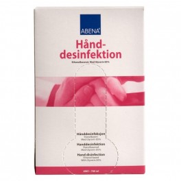 Hånddesinfektion, Abena, 700 ml, Bag-in-box refill til håndfri dispenser
