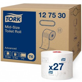Tork T6 Advanced toiletpapir, 2-lag, 27 ruller
