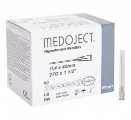 Kanyle, Medoject, grå, 27G, x 1 1/2" 0,4 x 40mm steril
