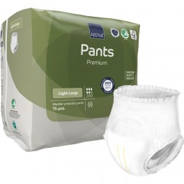Bukseble, ABENA Pants Light, L, hvid, støvgrøn farvekode, Premium, 15 stk.