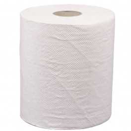 Håndklæderulle, neutral, 1-lags, Midi, 300 m x 20 cm , Ø19 cm, hvid, 100% genbrugspapir, med spiralhylse, 6 rl.