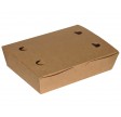Pølseæske / foodbox til takeaway, stor, 200 x 140 x 50 mm, med låg, brun/hvid 200 stk.