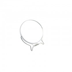 Spejl, Ø11,5cm, sølv, vendbart, på fod