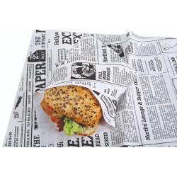 Sandwichpapir Old News, 37 x 50 cm. PE-belagt, 1000 stk.