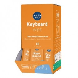 80 stk. Kiilto keyboard wipes, desinficerende servietter til tastaturer, med Ethanol