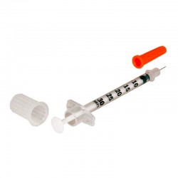 Insulinsprøjte 0,5 ml med påsat kanyle, BD Microfine, 30G, x 5/16, 0,30 x 8 mm