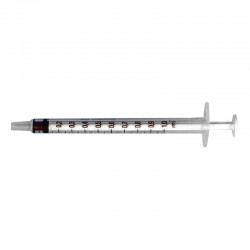 BD Plastipak sprøjte, 1 ml, transparent, luer, centreret, 3 komponent