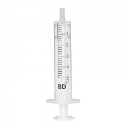 Sprøjte BD Discardit, 5 ml, luer, excentrisk, 2 komponent