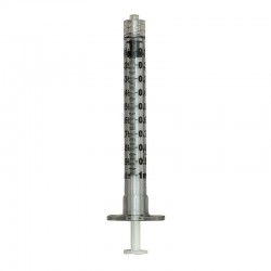 BD Plastipak sprøjte, 1 ml, luer lock, centreret, 3 komponent
