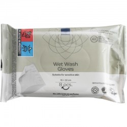 8 stk. prefugtede vådvaskehandsker, ABENA, halv-fold, uden parfume