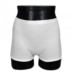 Fikseringstrusse, ABENA Abri-Fix Pants, hvid, med ben, str. Large, 10 par.