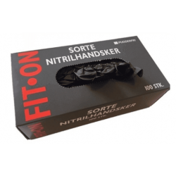 Fit-On engangshandsker Sorte 100 stk., str. Medium