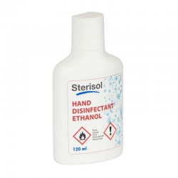 Sterisol hånddesinfektion 85% Etanol, let gel m/glycerin, 120 ml flaske.
