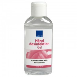 Abena hånddesinfektion 85%, gel, 80 ml i flaske.